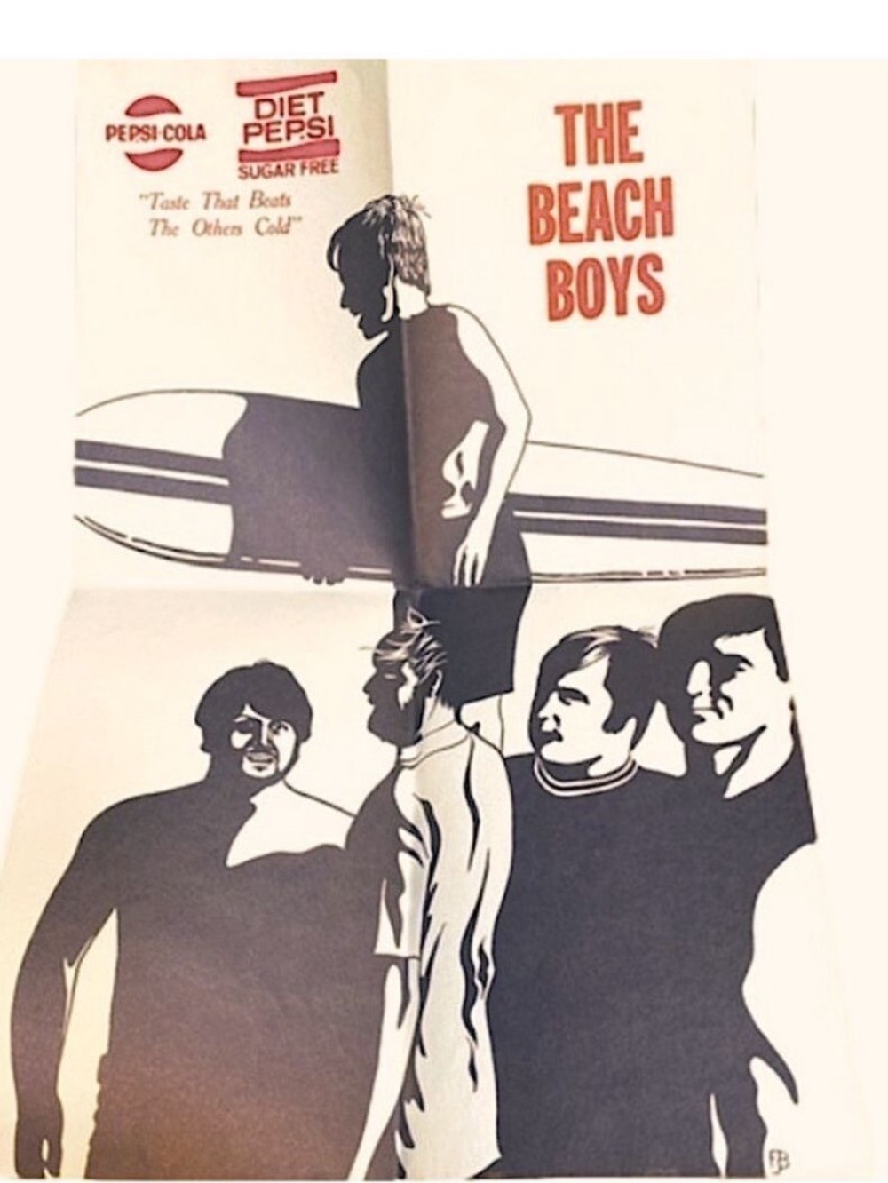 1969 The Beach Boys Concert Poster Authentic Manhattan College NY Silhouette Art - Picture 3 of 6